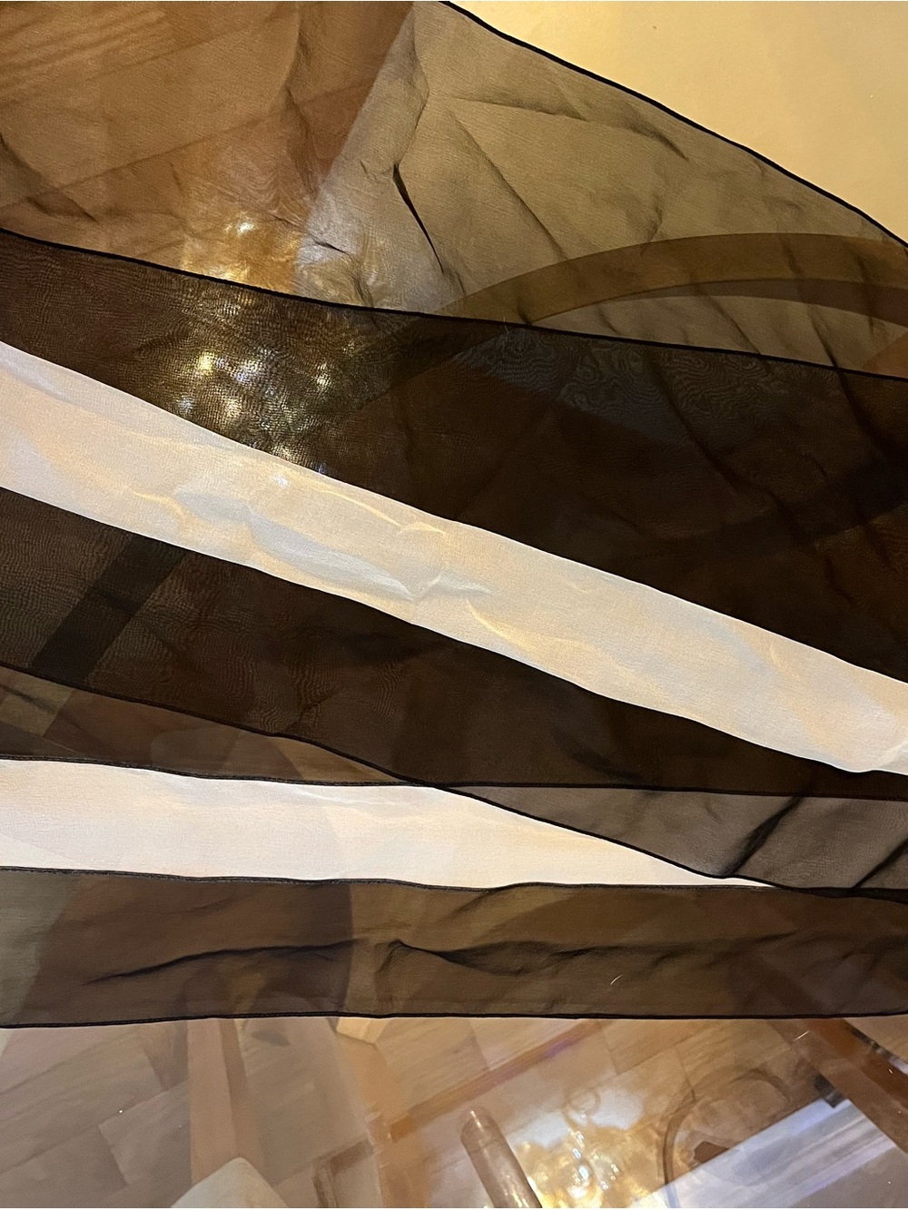 Furla Black and White Sheer Striped Scarf